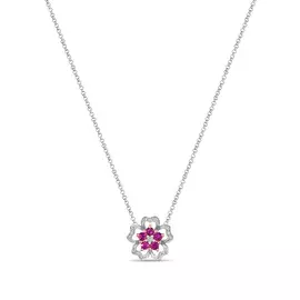 Золотое колье c бриллиантами и цветными сапфирами