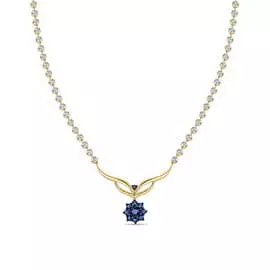 Золотое колье c бриллиантами и сапфирами