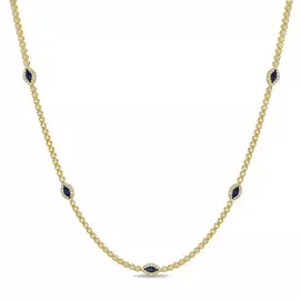 Золотое колье c бриллиантами и сапфирами