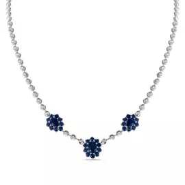 Золотое колье c бриллиантами и сапфирами