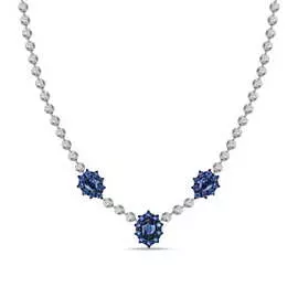 Золотое Колье c бриллиантами и сапфирами