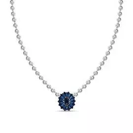 Золотое колье c бриллиантами и сапфирами