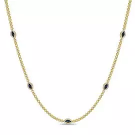 Золотое колье c бриллиантами и сапфирами