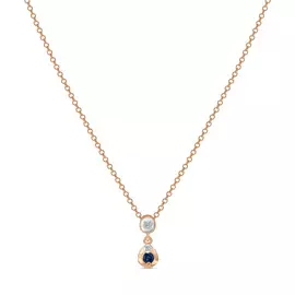 Золотое колье c бриллиантами и сапфиром