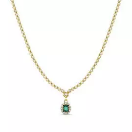 Золотое колье c бриллиантами и сапфиром