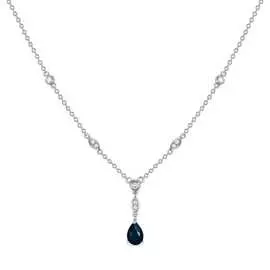 Золотое колье c бриллиантами и сапфиром