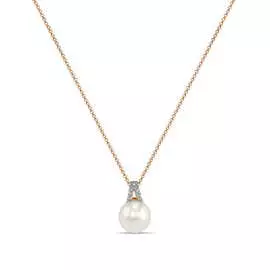 Золотое колье c бриллиантами и жемчугом