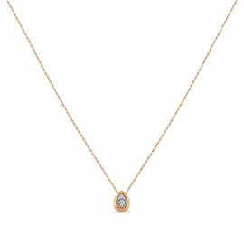 Золотое колье c бриллиантом и изумрудом