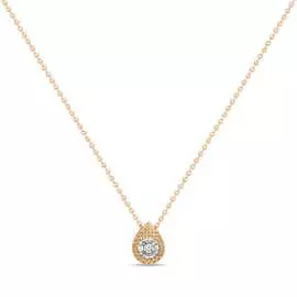 Золотое Колье c бриллиантом и ониксом