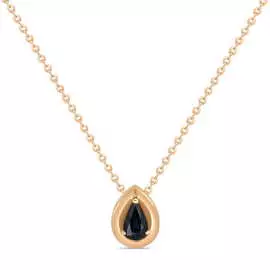 Золотое Колье c бриллиантом и сапфиром