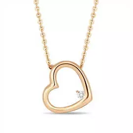 Золотое колье c фианитом