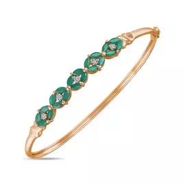 Золотой браслет c бриллиантами и изумрудами