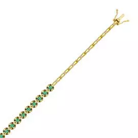 Золотой браслет c бриллиантами и изумрудами