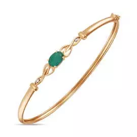 Золотой браслет c бриллиантами и изумрудом