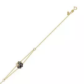 Золотой браслет c бриллиантами и перламутром