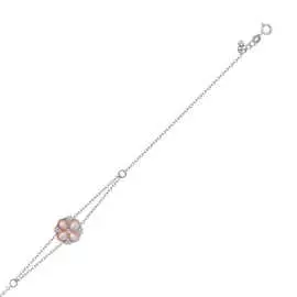 Золотой браслет c бриллиантами и перламутром