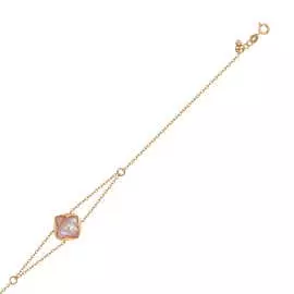 Золотой браслет c бриллиантами и перламутром