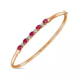 Золотой браслет c бриллиантами и рубинами