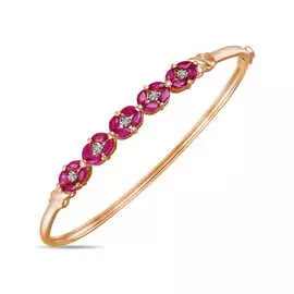 Золотой Браслет c бриллиантами и рубинами