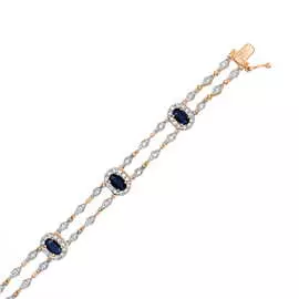 Золотой браслет c бриллиантами и сапфирами