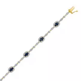 Золотой браслет c бриллиантами и сапфирами