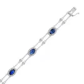 Золотой браслет c бриллиантами и сапфирами