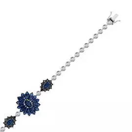 Золотой браслет c бриллиантами и сапфирами