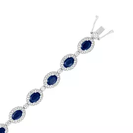 Золотой Браслет c бриллиантами и сапфирами