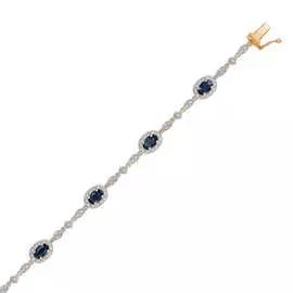 Золотой браслет c бриллиантами и сапфирами