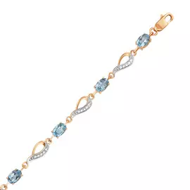 Золотой Браслет c топазами и фианитами