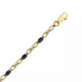 Золотой Браслет c выращенным сапфиром