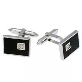 Золотой запонки c бриллиантами и ониксами