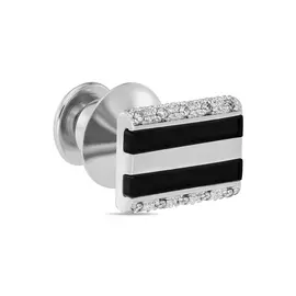 Золотой зажим c бриллиантами и ониксами