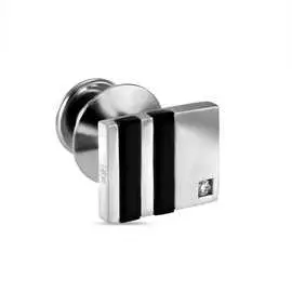 Золотой зажим c бриллиантом и ониксами