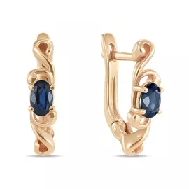 Золотые серьги c сапфирами