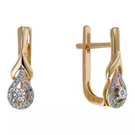 Золотые серьги c бриллиантами