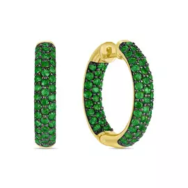 Золотые Серьги c изумрудами