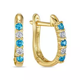 Золотые Серьги c фианитами