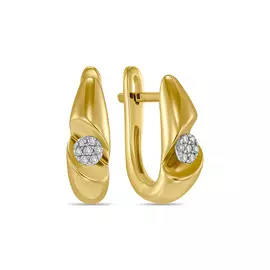 Золотые Серьги c бриллиантами