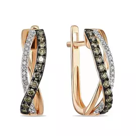 Золотые Серьги c бриллиантами