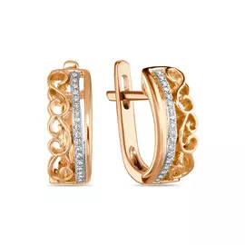 Золотые серьги c бриллиантами