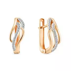 Золотые серьги c бриллиантами