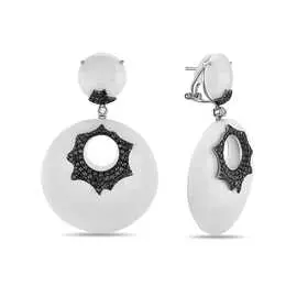 Золотые серьги c агатами и бриллиантами