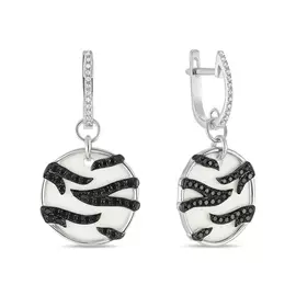 Золотые серьги c агатами и бриллиантами