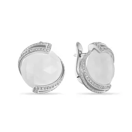 Золотые Серьги c агатами и бриллиантами