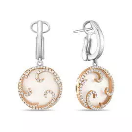 Золотые Серьги c агатами и бриллиантами