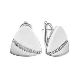 Золотые Серьги c агатами и бриллиантами