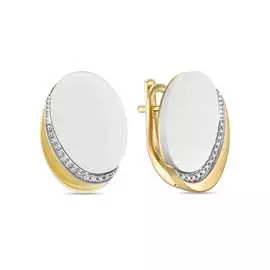 Золотые Серьги c агатами и бриллиантами