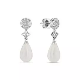 Золотые Серьги c агатами и бриллиантами