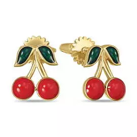 Золотые Серьги c эмалью